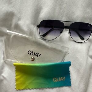 Quay Black Aviator Sunglasses